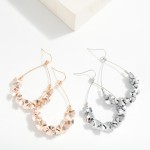 Wholesale metal Wire Teardrop Drop Earrings Beaded Metal Bow Details L