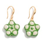 Wholesale hand Painted Ceramic Flower Drop Earrings L