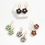 Wholesale hand Painted Ceramic Flower Drop Earrings L
