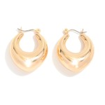 Wholesale puffy Tapered Metal Hoop Earrings D