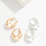 Wholesale puffy Tapered Metal Hoop Earrings D
