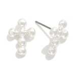 Wholesale metal Bead Cross Earrings L