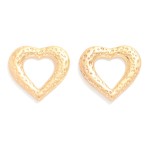 Wholesale textured Metal Hollow Hoop Drop Earrings L