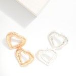Wholesale textured Metal Hollow Hoop Drop Earrings L