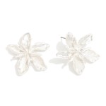 Wholesale textured Metal Flower Drop Earrings L