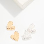 Wholesale hammered Metal Heart Drop Earrings L