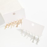 Wholesale set Three Metal Cross Drop Earrings L