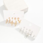 Wholesale set Five Metal Stud Hoop Drop Earrings L