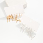 Wholesale set Three Metal Cross Drop Earrings L