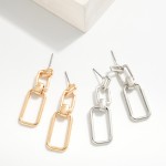 Wholesale metal Linked Rectangle Drop Earrings L