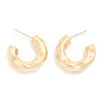 Wholesale pinched Metal Hoop Earrings D