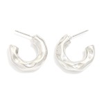 Wholesale pinched Metal Hoop Earrings D