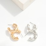 Wholesale pinched Metal Hoop Earrings D