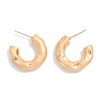 Wholesale pinched Metal Hoop Earrings D