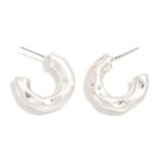 Wholesale pinched Metal Hoop Earrings D