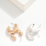 Wholesale pinched Metal Hoop Earrings D