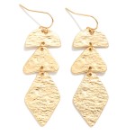 Wholesale linked Multi Textured Abstract Metal Drop Earrings L