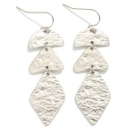 Wholesale linked Multi Textured Abstract Metal Drop Earrings L