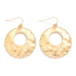 Wholesale hammered Metal Hoop Drop Earrings L