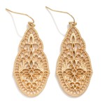 Wholesale metal Oval Filigree Drop Earrings L
