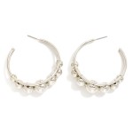 Wholesale layered Hoop Earrings Beaded Details D