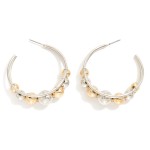Wholesale layered Hoop Earrings Beaded Details D