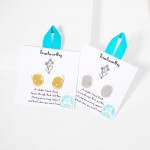 Wholesale metal Squared Dome Drop Earrings Stainless Steel Tarnish Resistant Hyp