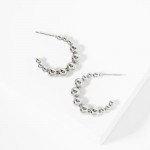 Wholesale metal Beaded Hoop Earrings Stainless Steel Tarnish Resistant Hypoaller