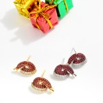 Wholesale cubic Zirconia Santa Hat Stud Earrings L
