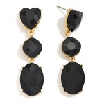 Wholesale linked Glass Crystal Post Drop Earrings Heart Post L