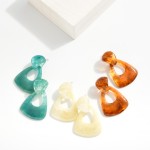 Wholesale geometric Acetate Doorknocker Post Drop Earrings L