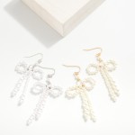 Wholesale dropped Pearl Beaded Bow Earrings L