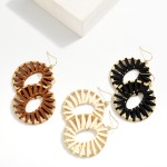 Wholesale leather Wrapped Circular Drop Earrings L