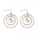 Wholesale nesting Hammered Metal Hoops Drop Earrings Glass Crystal Accent L