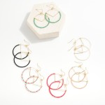 Wholesale beaded Hoop Drop Earrings L