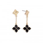 Wholesale chain Linked Clovers Post Drop Earrings L