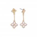 Wholesale chain Linked Clovers Post Drop Earrings L