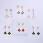 Wholesale chain Linked Clovers Post Drop Earrings L