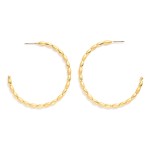 Wholesale oval Beaded Wire Hoop Earring Metal Tones L