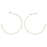 Wholesale oval Beaded Wire Hoop Earring Metal Tones L