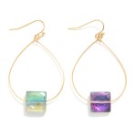 Wholesale metal Wire Teardrop Drop Earrings Glass Crystal L