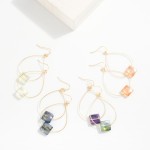 Wholesale metal Wire Teardrop Drop Earrings Glass Crystal L