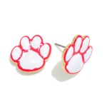 Wholesale painted Metal Paw Print Stud Earrings L