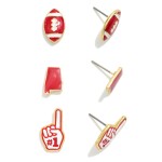 Wholesale set Three Enamel Stud Game Day Earrings L