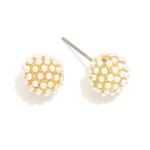Wholesale pave Pearl Stud Earrings L