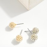 Wholesale pave Pearl Stud Earrings L