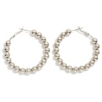 Wholesale metal Beaded Hoop Earrings D