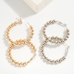 Wholesale metal Beaded Hoop Earrings D