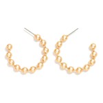 Wholesale metal Bead Hoop Earrings D