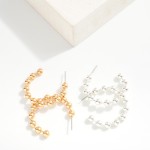 Wholesale metal Bead Hoop Earrings D